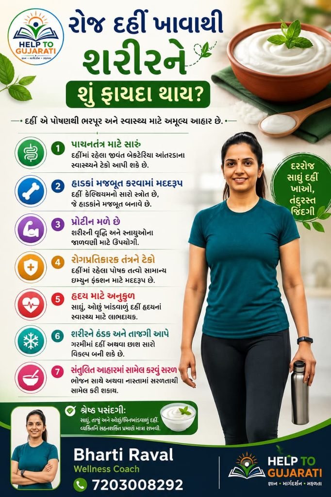 રોજ દહીં ખાવાથી શરીરને થતા 7 મહત્વના ફાયદા