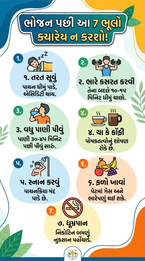ભોજન પછી તરત શું ન કરવું 7 સામાન્ય ભૂલો